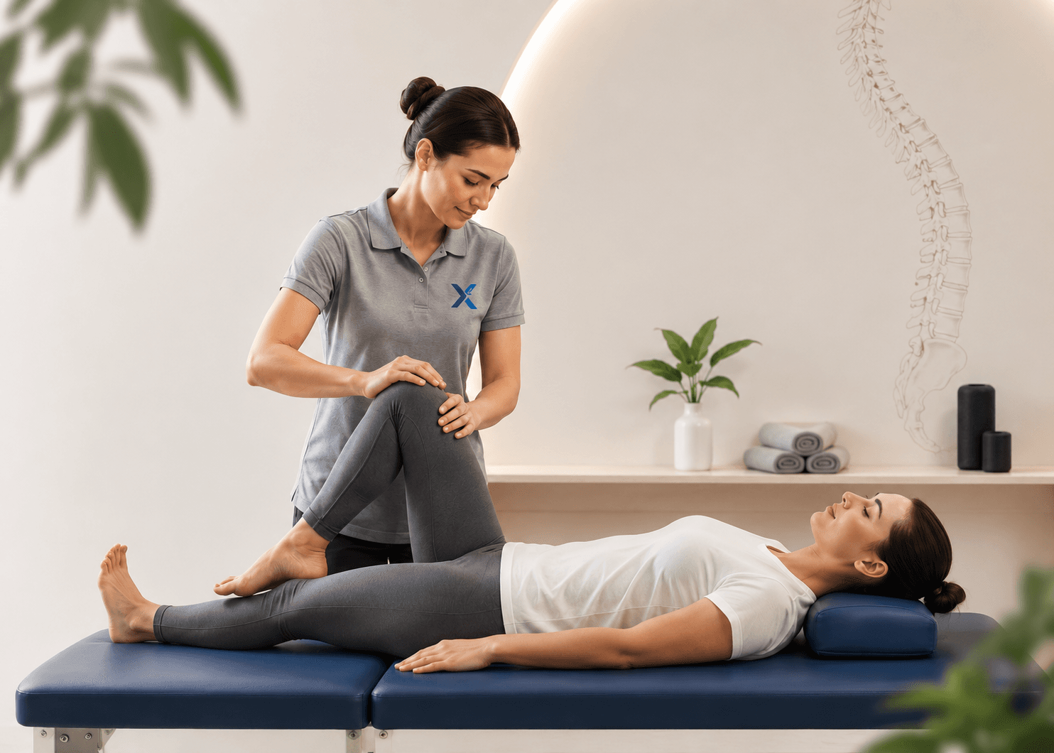 Physiotherapist treating a patient at RelieveX Physiotherapy Center, Himatnagar